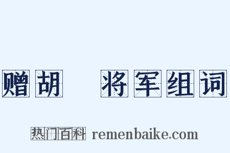 赠胡泟将军组词是什么意思的图片